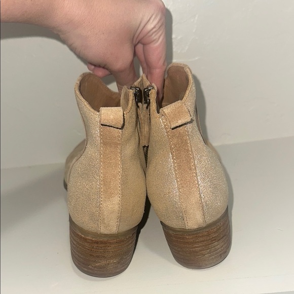 Sofft Gold and Tan Ankle Booties with Suede Finish - Picture 5 of 7